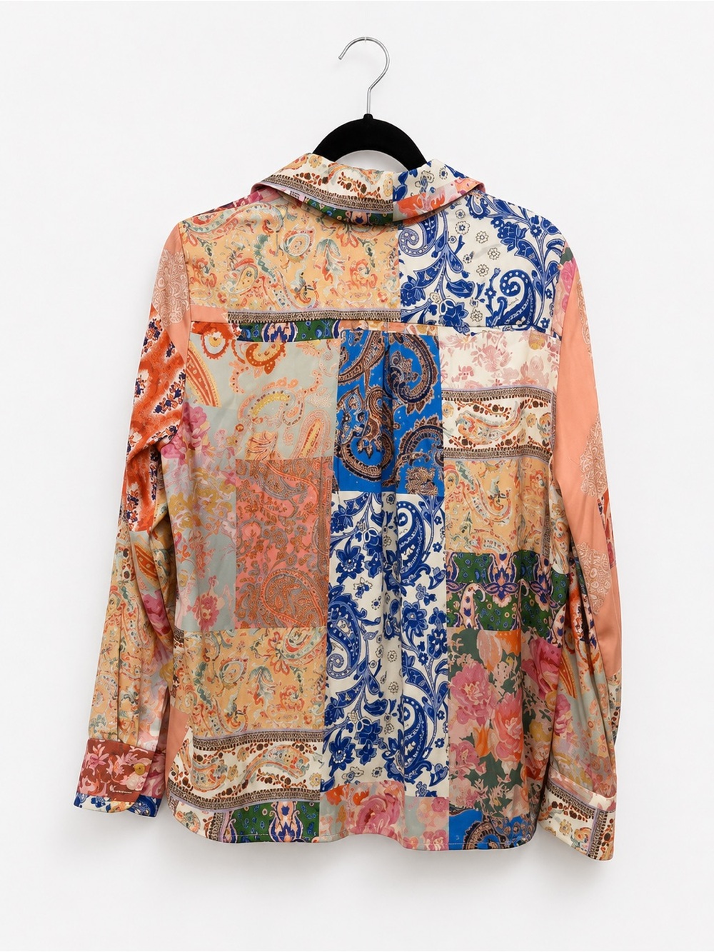 Rachel Zoe Patchwork Paisley Floral Blouse Oversized Small | Zimmermann Vibes - Picture 6 of 10